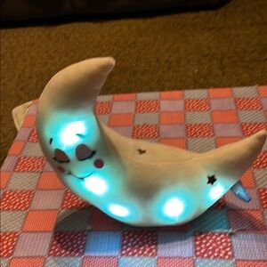 Lullabrites Moon Pet. Musical Glowing Crescent Moon Plush.